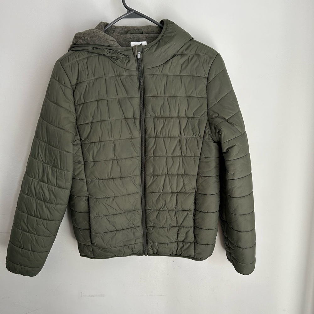 Cat and Jack boys large hooded jacket mossy green